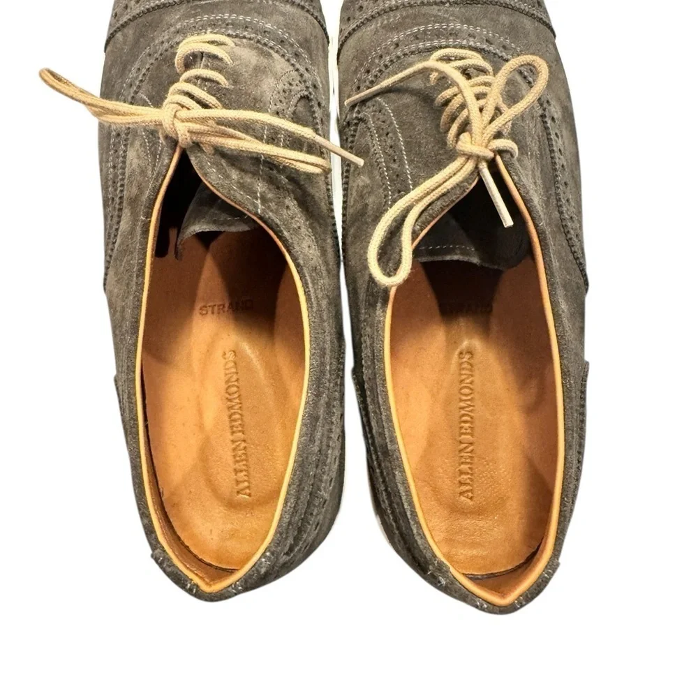 Allen Edmonds Strand Sz 11 Suede Sneakers Oxford Shoes Gray/Brown Casual Luxury